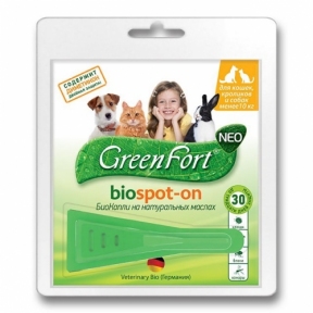 GreenFort Біокаплі від бліх для котів, кольків та собак менше 10кг