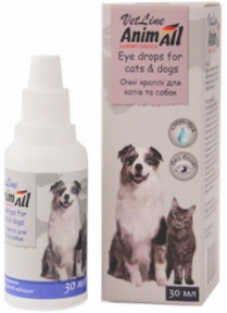 Animall VetLine, очні краплі для котів та собак, 30мл