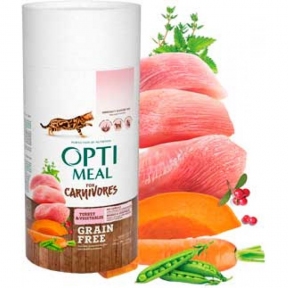 OptiMeal Беззерновий сухий корм для котів індичка та овочі 650г