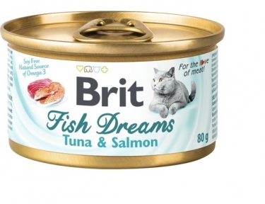 Brit Fish Dreams, консерви для котів, тунець та лосось, 80г