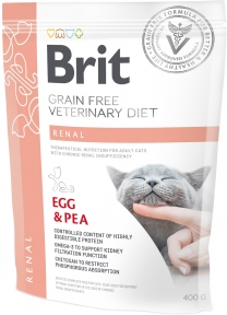 Brit Veterinary Diet Cat, Renal, яйця та горох, 0.4kg