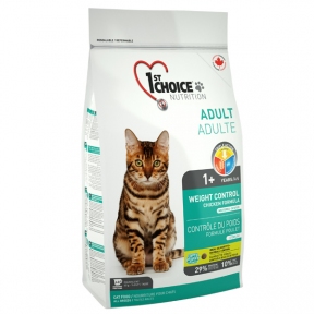 1st Choice Weight Control Adult сухий супер преміум корм для кішок, схильних до повноти 2.72kg