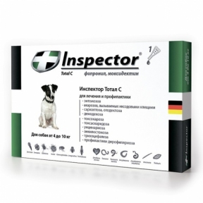  Inspector краплі від 14 зовнішніх та внутрішніх паразитів для собак 4-10кг
