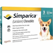 Zoetis Simparica таблетки від бліх та кліщів для собак 10-20 кг 3шт (1 шт)