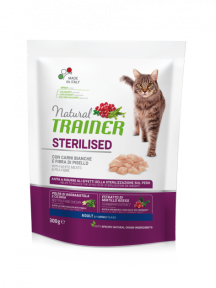 Natural Trainer Sterilised with meats, сухий корм для стерилізованих котів з білим м'ясом, 300г