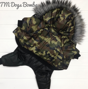 DOGS BOMBA Зимовий комбінезон хутро камуфляж 3, 23-26 см