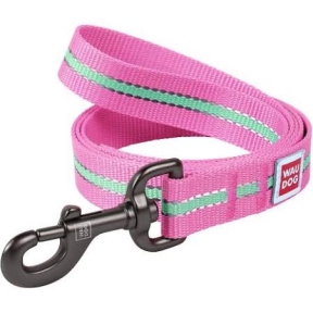  Collar WAUDOG Nylon повідець зі світловідбиваючою стрічкою, рожевий (ш - 20мм, дл - 122см)