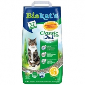 Biokat's Classic 3in1 Fresh наповнювач, що комкується, для котячого туалету 10L