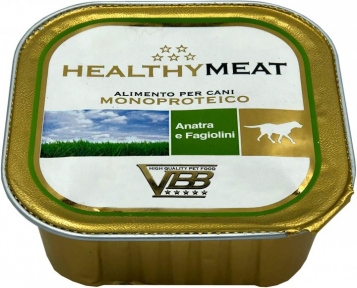 Healthy Meat, монопротеїновий вологий корм для собак, паштет з качкою та залено квасолею 150г