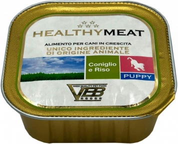 Healthy Meat, монопротеїновий вологий корм для собак, паштет з кроликом та рисом, 150г