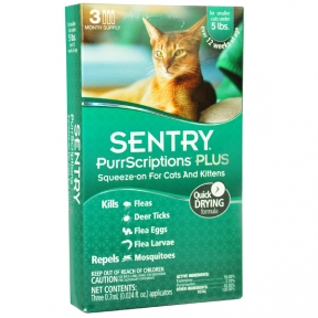 Sentry PurrScriptions капли от блох клещей для кошек до 2.2кг (1 шт)