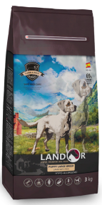 Landor Dogs Puppy Large Breed Lamb&Rice, корм для цуценят великих порід, ягня та рис, 3кг