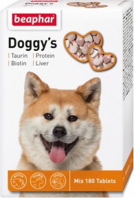 Beaphar Doggy's вітаміни з біотин, таурином, протеїном та печінкою для собак 180шт