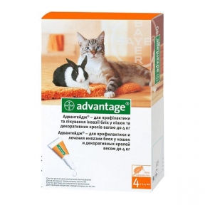 Advantage кішка до 4 кг 0,4 мл (4 шт)