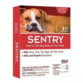 Sentry капли от блох, клещей и комаров для собак весом 15-30 кг (3 шт)