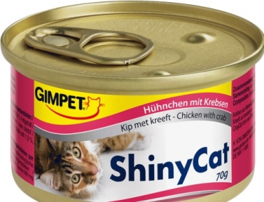 Gimpet ShinyCat ласощі для котів з куркою та крабами 70g