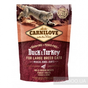 Carnilove Duck&Turkey Large Breed корм для кішок великих порід 400g