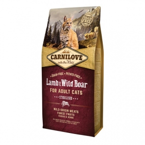 Carnilove Lamb&Wild Boar Sterilised сухий беззерновий корм для кастрованих котів 6kg