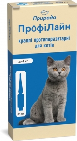 Природа ПрофіЛайн краплі протипаразитарні для котів до 4кг, 0,5мл (1шт)