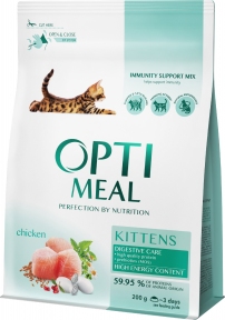 OptiMeal сухой корм для котят с курицей 200г