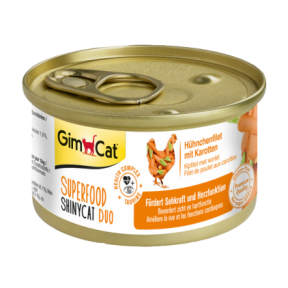 GimCat ShinyCat Superfood лакомство для кошек с курицей и морковкой 70г