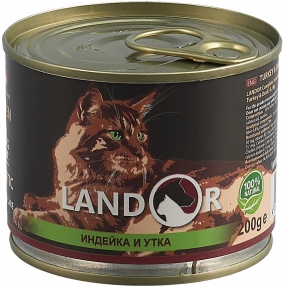 Landor повноцінний вологий корм для кошенят, індичка та качка, 0,2 кг