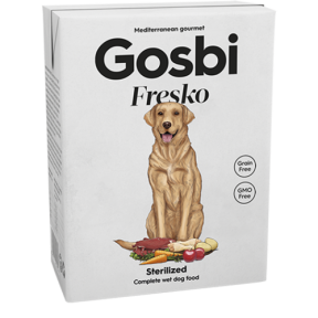 Gosbi Fresko Dog Sterillized, повнораційний вологий корм для стерильних собак, свинина та курка, 375