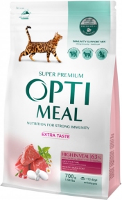 OptiMeal сухий корм для котів зі смаком телятини 700г