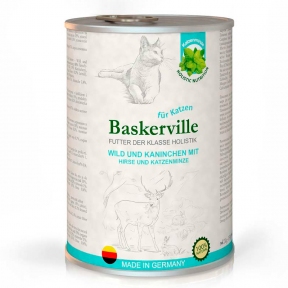 Baskerville консерва для котів оленина з кроликом та котячою м'ятою 400г