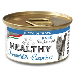 Healthy Irr Cap, вологий корм для вибагливих котів, паштет із фореллю, 85г