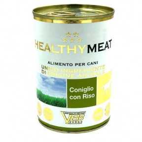 Healthy Meat, монопротеїновий вологий корм для собак, паштет з кроликом та рисом, 400г