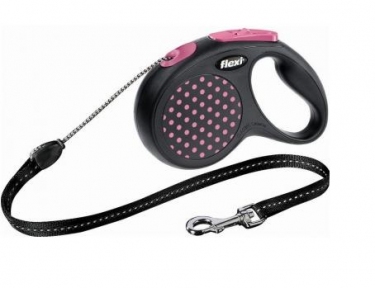  Flexi Design 3m, трос, чорний-рожевий 8kg