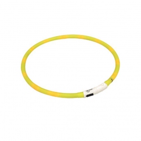 Croci LED USB, Нашийник, силікон, що світиться. жовтий 70 см