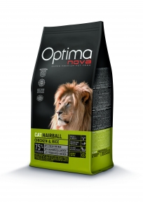 Optima Nova Cat Adult Hairball Chicken&Rise для виведення грудок вовни з куркою та рисом 400 g