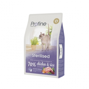 ProFine STERILISED  куриное мясо и рис для стерилизованных и кастрированных кошек и котов 10kg