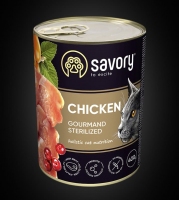 Savory Cat Gourmand sterilized, курица, 400г