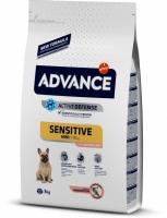 Advance Mini Sensitive для взрослых собак маленьких пород с чувствительным пищеварением 3 кг 