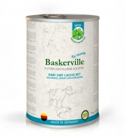 Baskerville консерва для собак телятина и лосось с пастернаком, шпинатом и зеленью 400г