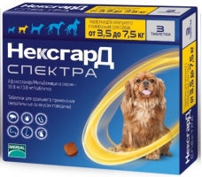 NexGard Spectra таблетка от блох и клещей д/собак 3.5-7.5кг (3 шт)