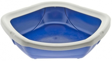 MPS Italia CORNER BLUE, угловой туалет-бокс для котов с лопаткой и фильтром, 52*59.5*44.5см