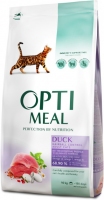  OptiMeal сухий корм для котів з ефектом виведення шерті зі смаком качки 10кг