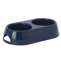 Moderna Double Eco Bowl, миска пласт, для собак та котів 2*230мл, d-9, чорнична