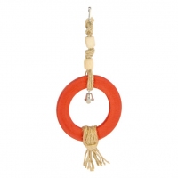  Лорі кільце дерев'яне на мотузці з дзвінком