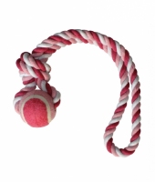 Croci Іграшка для собак канат грейфер з петлею та м'ячиком, рожевий 5см