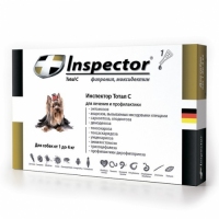 Inspector капли от 14 внешних и внутрених паразитов для собак до 4кг