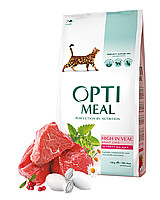 OptiMeal сухий корм для котів зі смаком телятини 10кг