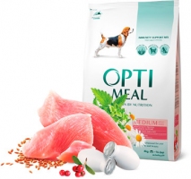 OptiMeal сухой корм для собак средних пород с индейкой 4кг