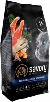 Savory Adult Gourmand Fresh Salmon&White Fish, сухий корм для котів з рибою, 2кг
