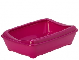 Moderna МОДЕРНА АРИСТ-О-ТРЭЙ туалет для кошек, с бортиком, 50х38х14см ярко-розовый