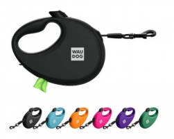 Collar WAUDOG R-leash повідець-рулетка для собак, з контейнером для пакетів, S, до 12кг, 3м, рожева